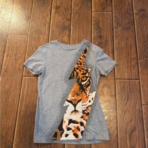 Gray cheetah lighting bolt shirt